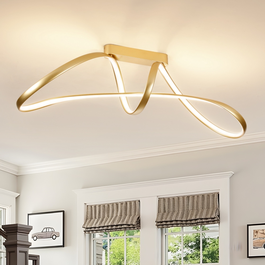 Brilagi - Lampada da soffitto a LED dimmerabile TWISTER LED/60W/230V 3000-6000K dorata + telecomando