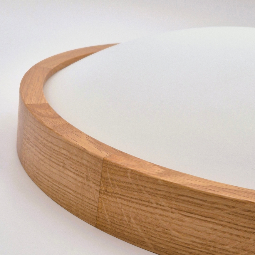Brilagi - Plafoniera LED RGBW dimmerabile CARVALHO SLIM 3xE27/9W/230V 2700-6500K Wi-Fi rovere Ø 47 cm