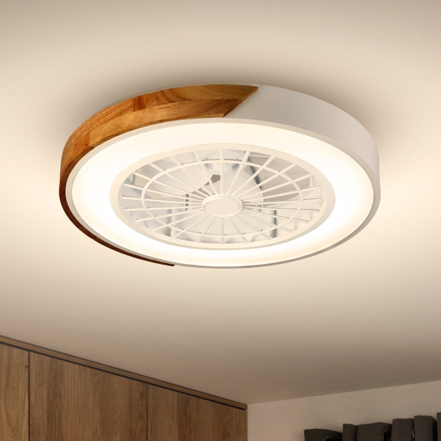 Brilagi - LED Plafoniera dimmerabile con ventilatore LED/30W/230V 3000-6500K bianco/quercia + telecomando