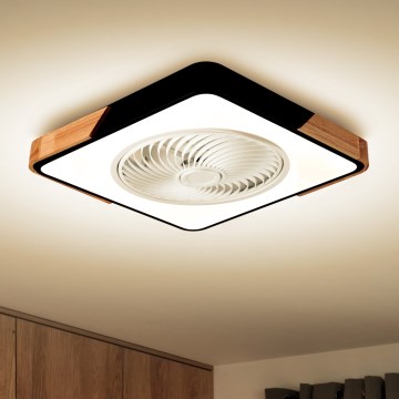Brilagi - LED Plafoniera dimmerabile con ventilatore LED/30W/230V 3000-6500K nero/quercia + telecomando