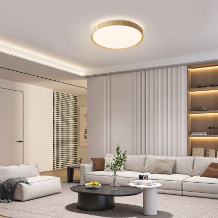 Brilagi - Plafoniera dimmerabile a LED CORVO LED/72W/230V 3000-6000K finitura in legno Ø 50 cm + telecomando