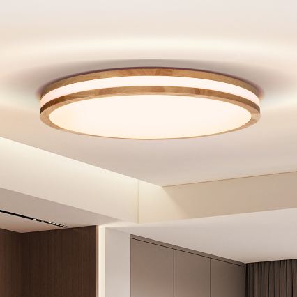 Brilagi - Plafoniera dimmerabile a LED MOLINA LED/72W/230V 3000-6500K rovere diam. 78 cm + telecomando