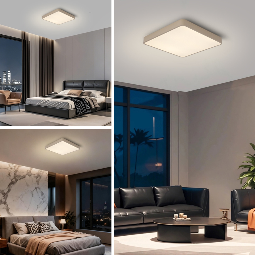 Brilagi - Plafoniera LED dimmerabile POOL 36W/230V 3000-6000K 40x40 cm beige + telecomando