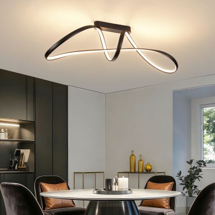 Brilagi - Plafoniera LED dimmerabile a montaggio superficiale TWISTER LED/60W/230V 3000-6000K nero + telecomando