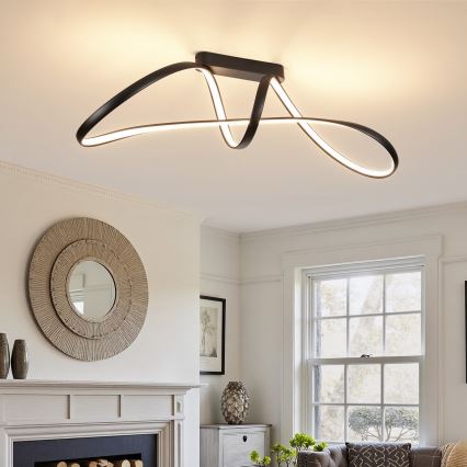 Brilagi - Plafoniera LED dimmerabile a montaggio superficiale TWISTER LED/60W/230V 3000-6000K nero + telecomando