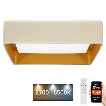 Brilagi - Plafoniera dimmerabile a LED VELVET SQUARE SMART LED/36W/230V 60x60 cm 2700-6500K Wi-Fi Tuya + telecomando crema
