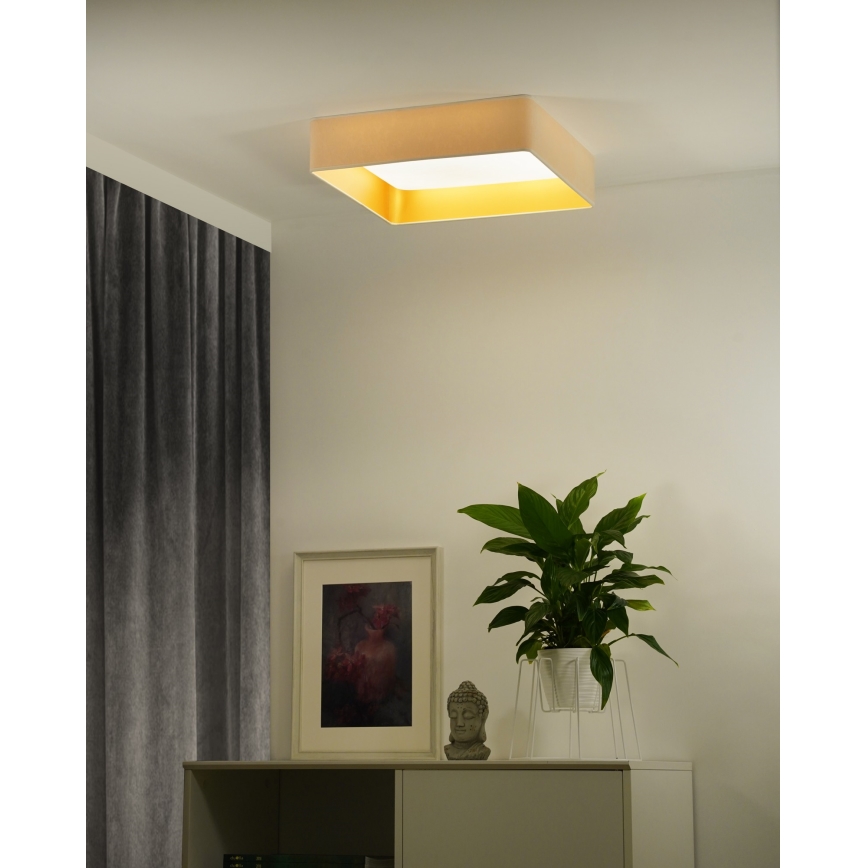 Brilagi - Plafoniera dimmerabile a LED VELVET SQUARE SMART LED/36W/230V 60x60 cm 2700-6500K Wi-Fi Tuya + telecomando crema