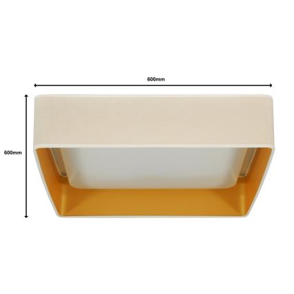Brilagi - Plafoniera dimmerabile a LED VELVET SQUARE SMART LED/36W/230V 60x60 cm 2700-6500K Wi-Fi Tuya + telecomando crema
