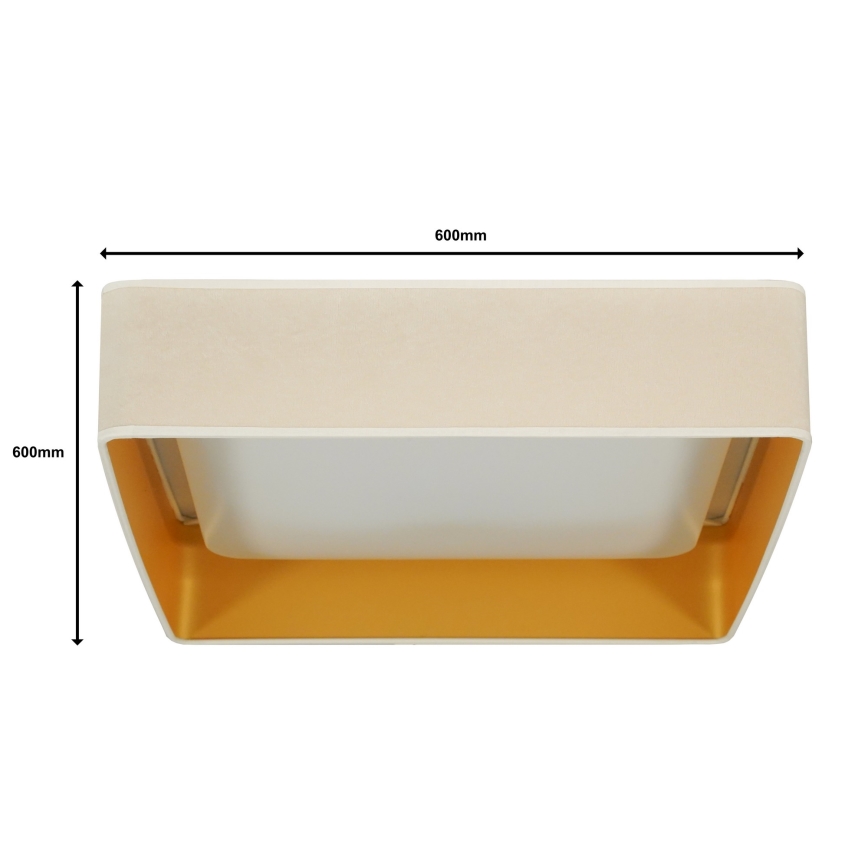 Brilagi - Plafoniera dimmerabile a LED VELVET SQUARE SMART LED/36W/230V 60x60 cm 2700-6500K Wi-Fi Tuya + telecomando crema