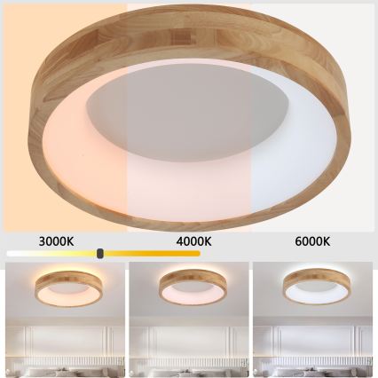 Brilagi - Plafoniera LED FALCON WOOD LED/30W/230V 3000/4000/6000K Ø 45 cm legno