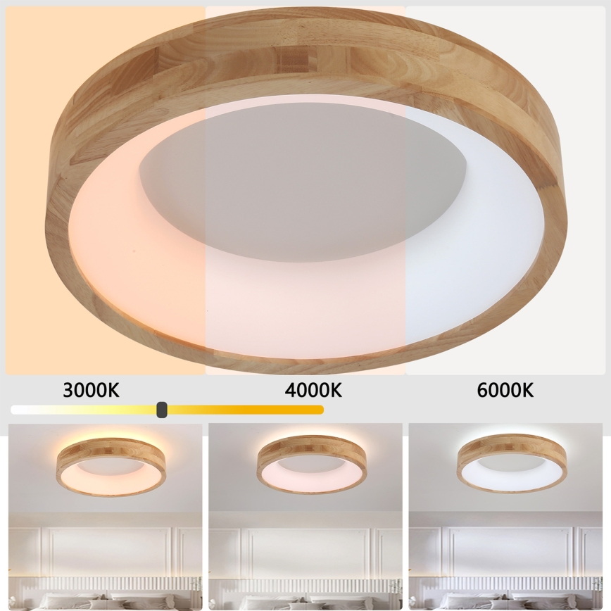 Brilagi - Plafoniera LED FALCON WOOD LED/30W/230V 3000/4000/6000K Ø 45 cm legno