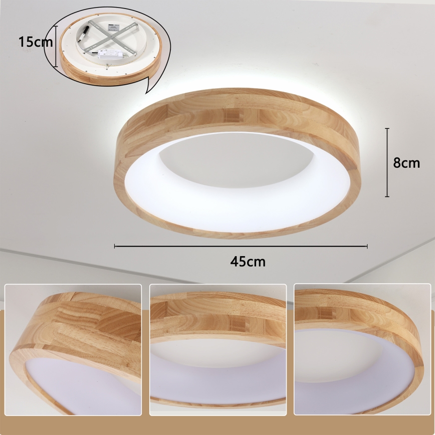 Brilagi - Plafoniera LED FALCON WOOD LED/30W/230V 3000/4000/6000K Ø 45 cm legno