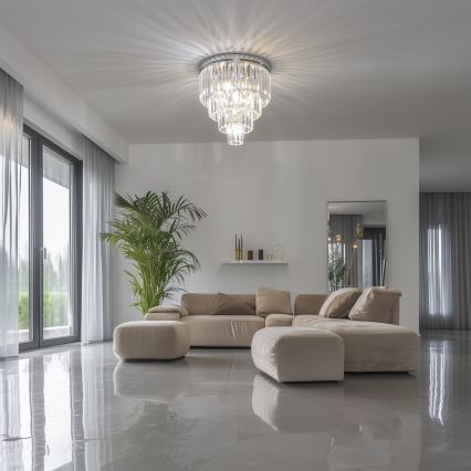 Brilagi - Plafoniera LED in cristallo MOZART 5xE14/40W/230V Ø 40 cm cromo lucido