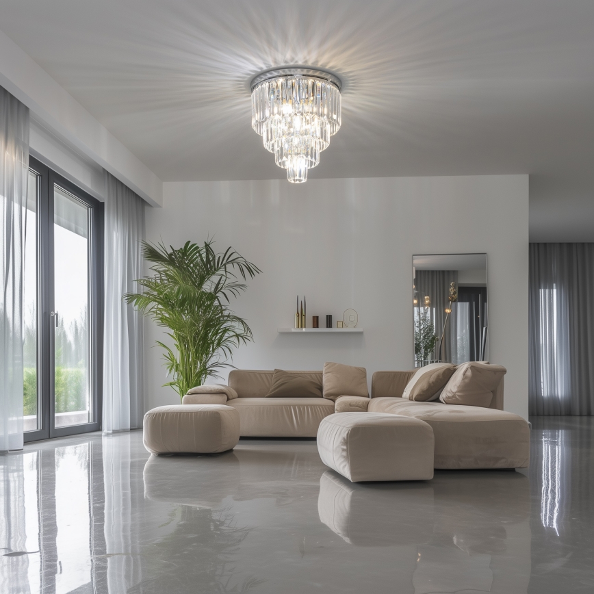 Brilagi - Plafoniera LED in cristallo MOZART 5xE14/40W/230V Ø 40 cm cromo lucido