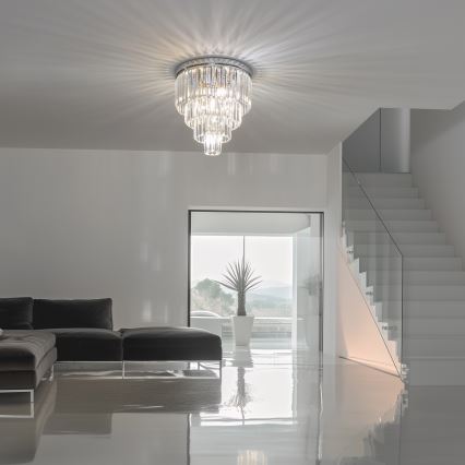 Brilagi - Plafoniera LED in cristallo MOZART 5xE14/40W/230V Ø 40 cm cromo lucido