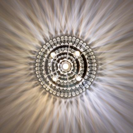 Brilagi - Plafoniera LED in cristallo MOZART 5xE14/40W/230V Ø 40 cm cromo lucido