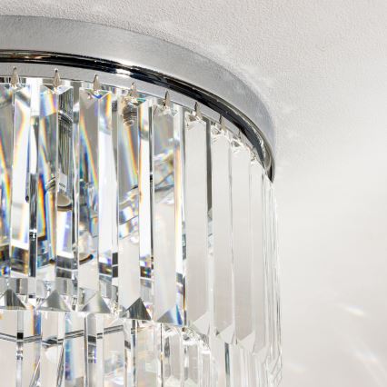 Brilagi - Plafoniera LED in cristallo MOZART 5xE14/40W/230V Ø 40 cm cromo lucido