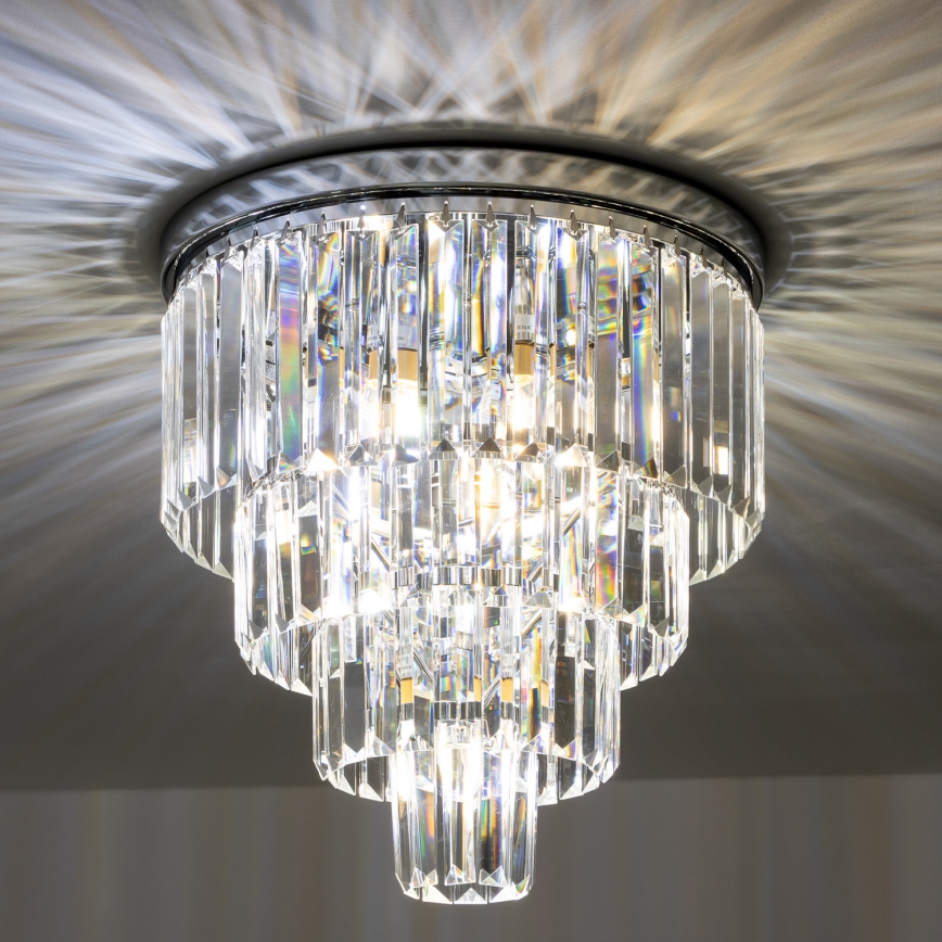 Brilagi - Plafoniera LED in cristallo MOZART 5xE14/40W/230V Ø 40 cm cromo lucido