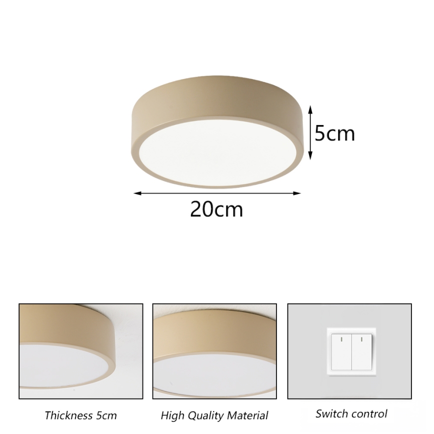 Brilagi - Plafoniera LED POOL LED/18W/230V 3000/4500/6000K Ø 20 cm beige
