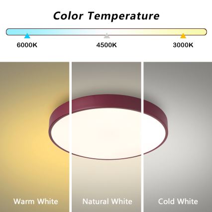 Brilagi - Plafoniera LED POOL LED/48W/230V 3000/4000/6000K Ø 40 cm bordeaux