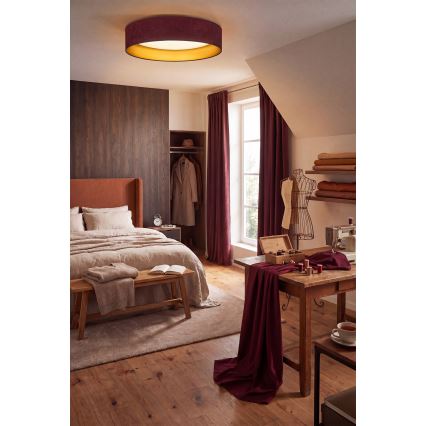 Brilagi - Plafoniera LED VELVET SIMPLE LED/36W/230V 3000K Ø 55 cm bordeaux/oro