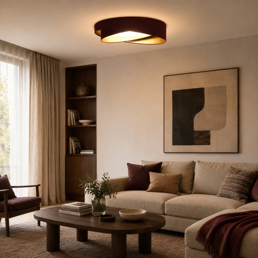 BRILAGI - Plafoniera LED VELVET TWIST LED/24W/230V 4000K Ø 55 cm bordeaux/oro
