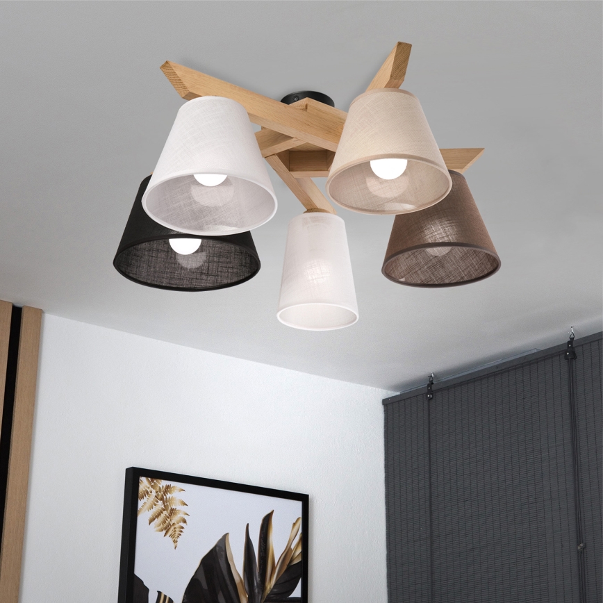 Brilagi - LED  Plafonnier ANTHONY 5xE14/40W/230V chêne