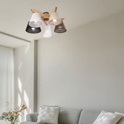 Brilagi - LED  Plafonnier ANTHONY 5xE14/40W/230V chêne