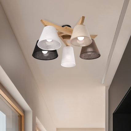 Brilagi - LED  Plafonnier ANTHONY 5xE14/40W/230V chêne