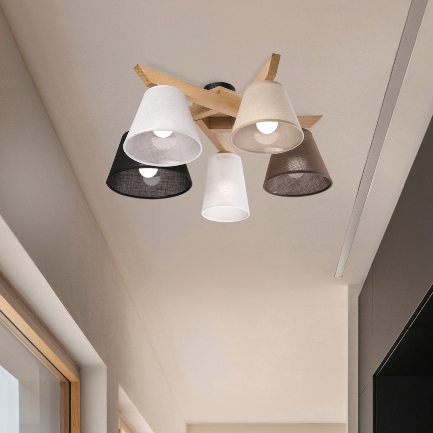Brilagi - LED  Plafonnier ANTHONY 5xE14/40W/230V chêne