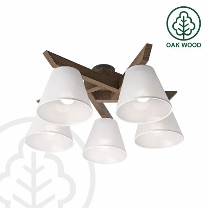 Brilagi - LED  Plafonnier ANTHONY 5xE14/40W/230V chêne noyer/blanc