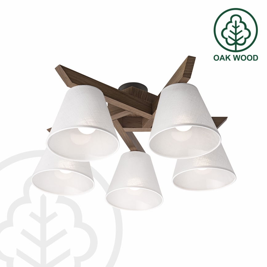 Brilagi - LED  Plafonnier ANTHONY 5xE14/40W/230V chêne noyer/blanc