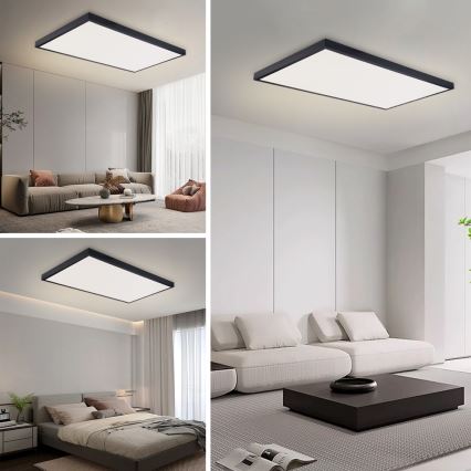 Brilagi - Plafonnier LED pour salle de bains FRAME LED/96W/230V 120x60 cm 3000/4000/6000K IP44 noir