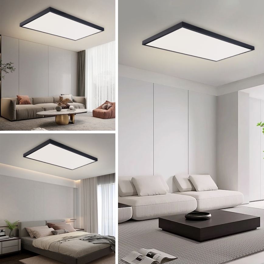 Brilagi - Plafonnier LED pour salle de bains FRAME LED/96W/230V 120x60 cm 3000/4000/6000K IP44 noir