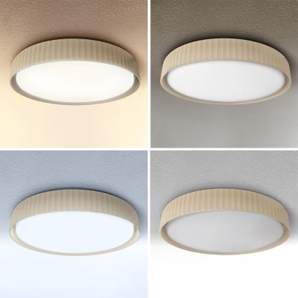 Brilagi - Plafonnier LED dimmable LUCIA, 60 W, 230 V, 3000–6500 K, Ø 59 cm, beige + télécommande