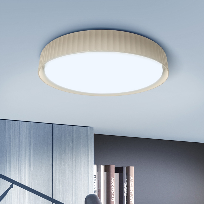 Brilagi - Plafonnier LED dimmable LUCIA, 60 W, 230 V, 3000–6500 K, Ø 59 cm, beige + télécommande