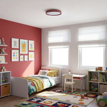 Brilagi - Plafonnier LED dimmable LUCIA LED/60W/230V 3000-6500K Ø 59 cm rouge + télécommande