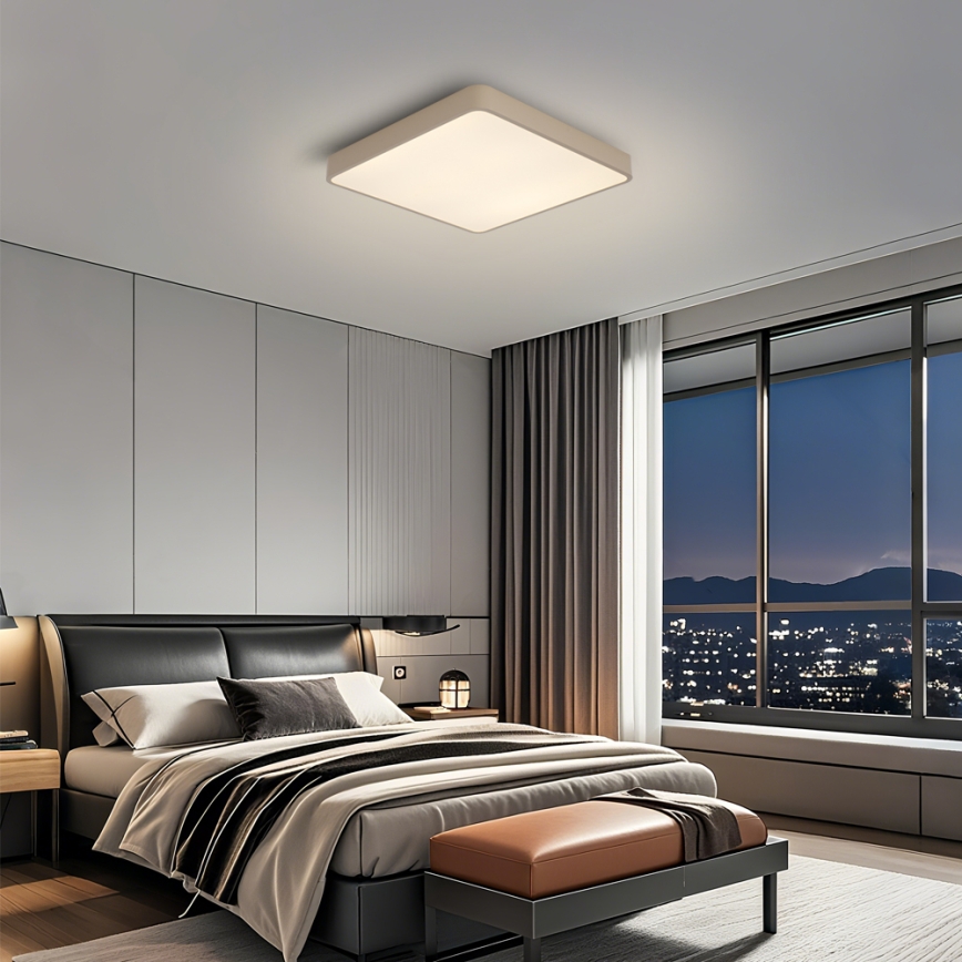 Brilagi - Plafonnier LED dimmable POOL LED/36W/230V 3000-6000K 40x40 cm beige + télécommande