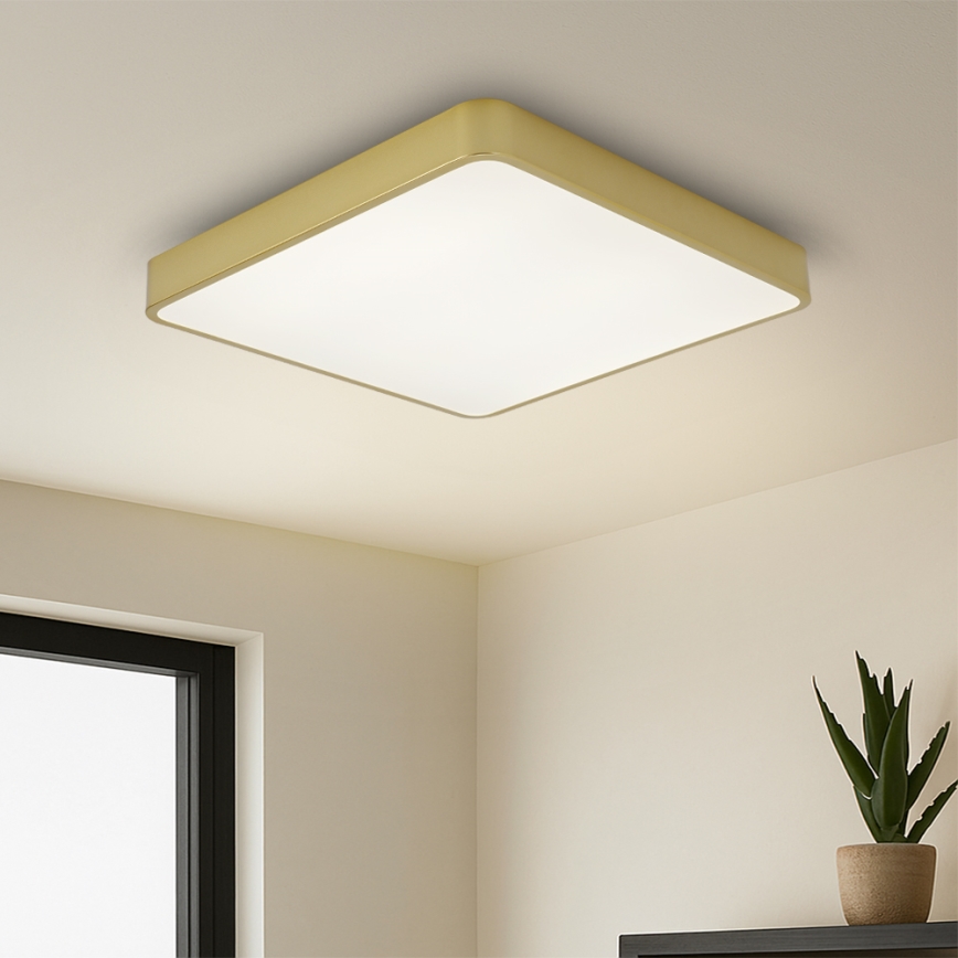Brilagi - plafonnier LED dimmable POOL LED/36W/230V 3000-6000K 40x40 cm doré + télécommande