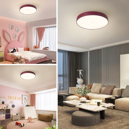 Brilagi - Plafonnier LED dimmable POOL LED/48W/230V 3000-6000K Ø 40 cm bordeaux + télécommande
