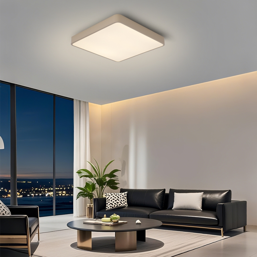 Brilagi - Plafonnier LED dimmable POOL LED/48W/230V 3000-6000K 50x50 cm beige + télécommande