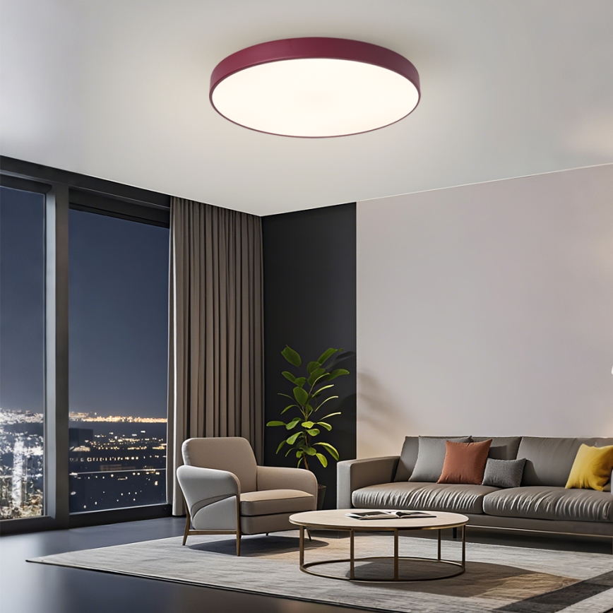 Brilagi - Plafonnier LED dimmable POOL LED/60W/230V 3000-6000K Ø 60 cm bordeaux + télécommande