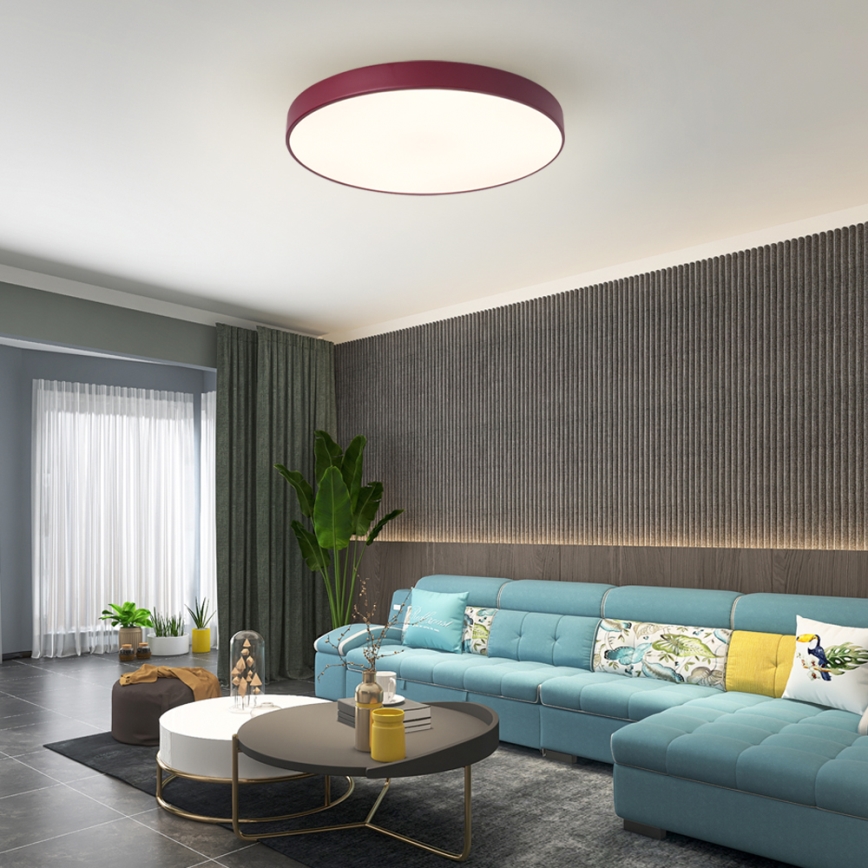 Brilagi - Plafonnier LED dimmable POOL LED/60W/230V 3000-6000K Ø 60 cm bordeaux + télécommande