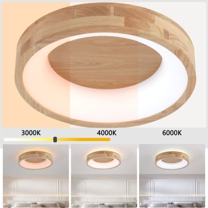 Brilagi - Plafonnier LED FALCON WOOD LED/30W/230V 3000/4000/6000K Ø 45 cm bois