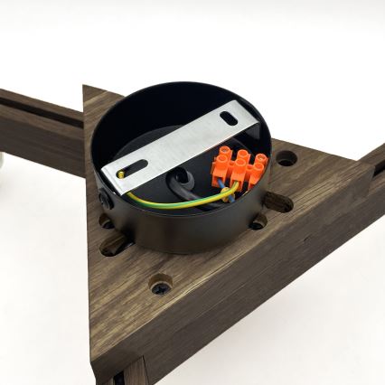 Brilagi - Plafonnier LED ANTHONY 3xE14/40W/230V chêne noyer/beige