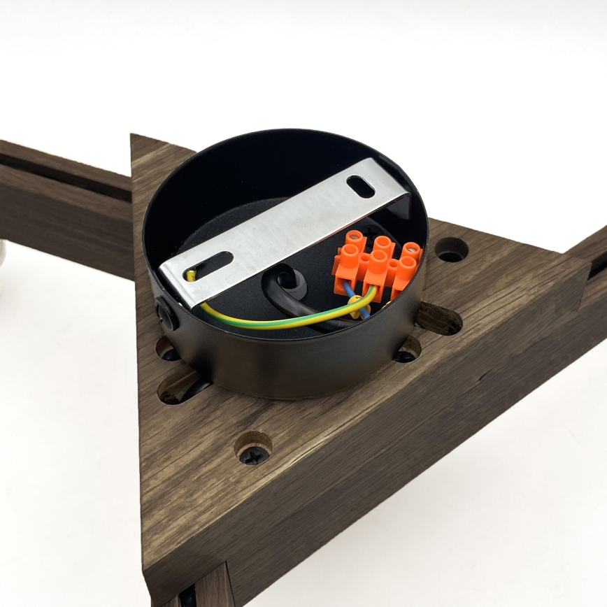 Brilagi - Plafonnier LED ANTHONY 3xE14/40W/230V chêne noyer/beige