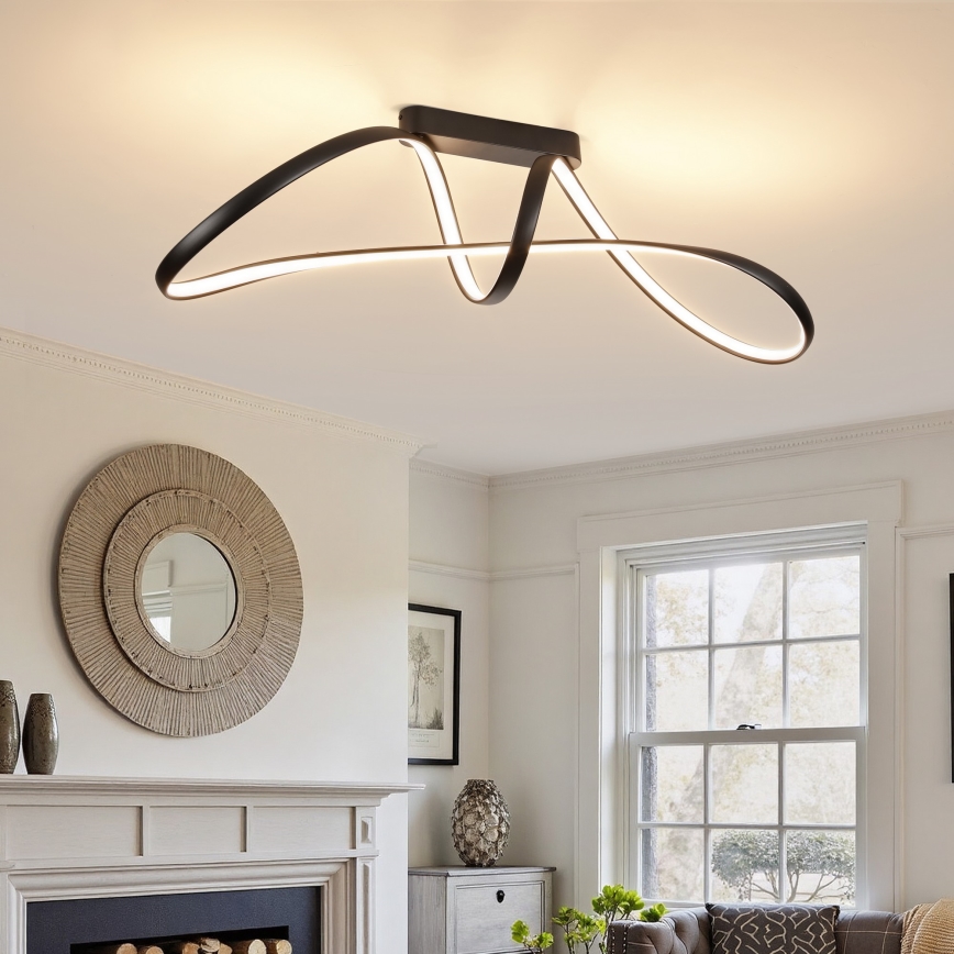 Brilagi - Plafonnier LED dimmable à montage en surface TWISTER LED/60W/230V 3000-6000K noir + télécommande