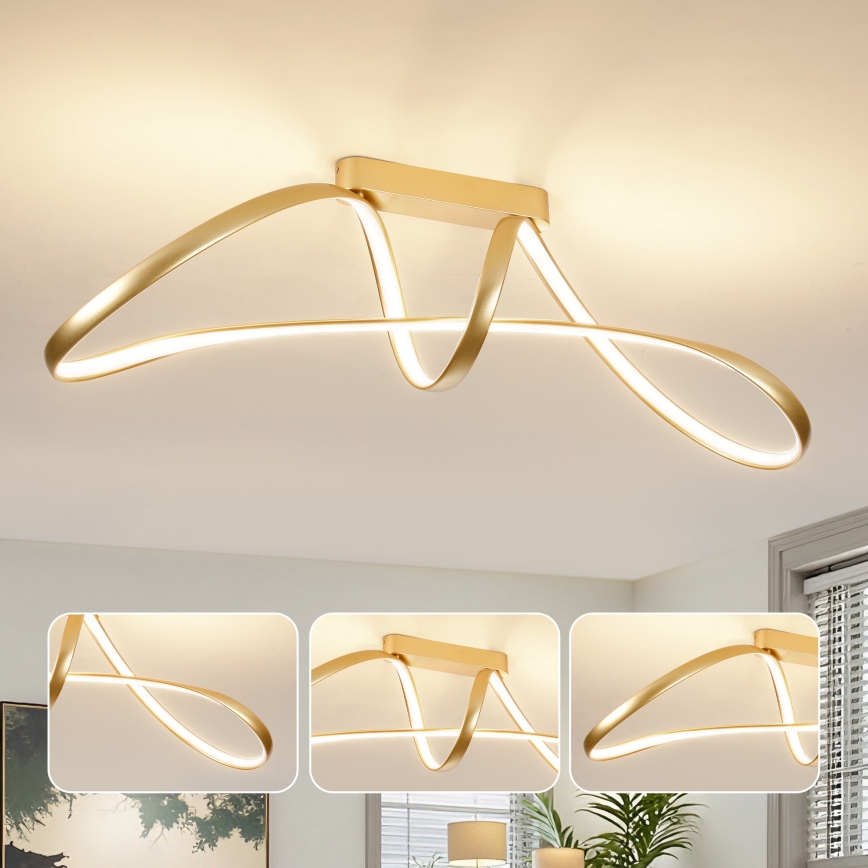 Brilagi - Lustre LED dimmable à montage en surface TWISTER LED/60W/230V 3000-6000K doré + télécommande