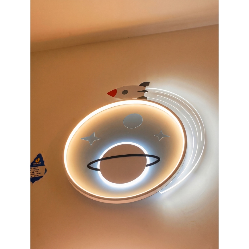 Brilagi - Plafonnier LED STARSHIP pour chambre d'enfant, 64W, 230V, 3000/4500/6000K, bleu
