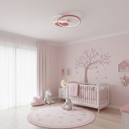 Brilagi - LED Plafonnier pour enfants LOVE LED/48W/230V 3000/4500/6000K rose